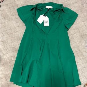 Alice + Olivia Emerald Green Fit-and-Flare Dress